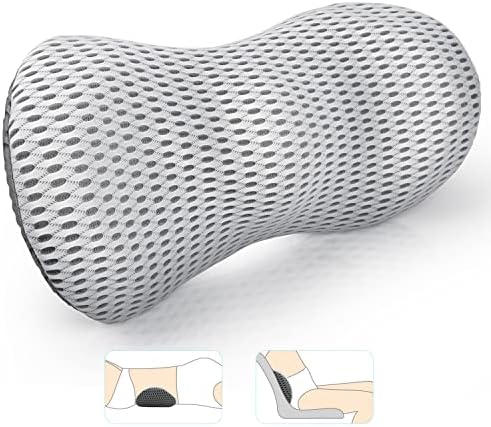  Lumbar Support Pillow, Agokud Back Pillow For Office Chair And Car Seat, Memory Foam Back Support Pillow For Lower Back Pain Relief, Adjustable Lumbar Pillow For Sleeping, Rest