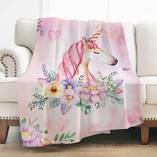  Unicorn Blanket, Cozy Lightweight Durable Bed Couch Blanket, Plush Microfiber Blanket 50"x60"