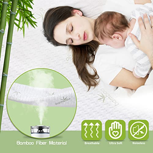  Queen Size Mattress Protector 100% Waterproof (Top And Sides) Bamboo Mattress Cover 3D Air Fabric Cooling Mattress Pad Cover Ultra Soft Breathable Noiseless 8"-21" Deep Pocket