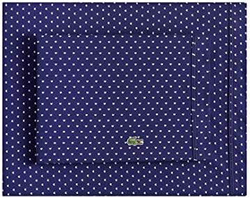  Lacoste 100% Cotton Percale Pillowcase Pair, Graphic Stripe Print, Dark Grey, Standard