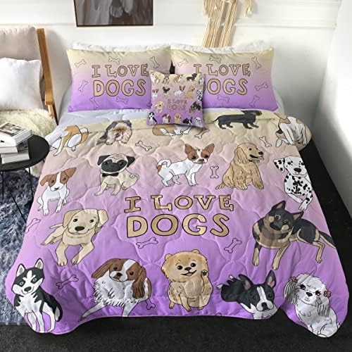  Sleepwish Gold Wolf Comforter Indian Wolf King Size Bed Set 3D Wolves Quilt Set 4 Piece Native American Wolf Bedding Sets With Comforter, Pillow Shams, Cushion Cover (King)