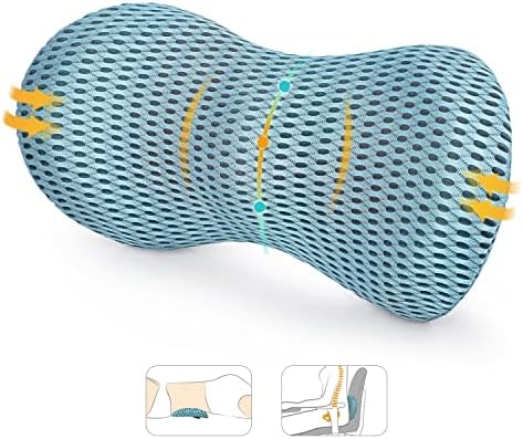  Lumbar Support Pillow, Agokud Back Pillow For Office Chair And Car Seat, Memory Foam Back Support Pillow For Lower Back Pain Relief, Adjustable Lumbar Pillow For Sleeping, Rest