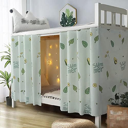  Bunk Bed Drapes For Bottom 2 Pcs/Set Lightproof Bed Canopies Curtain In Student Dormitory Bedroom Cute Lighttight Cloth (Cat&Star,3.8ft H)