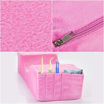  Yissone Eyelash Extension Pillow U-Shape Neck Support Ergonomic Curve Headrest Protecting Cushion For Beauty Salon Makeup Sleeping Travel Pink