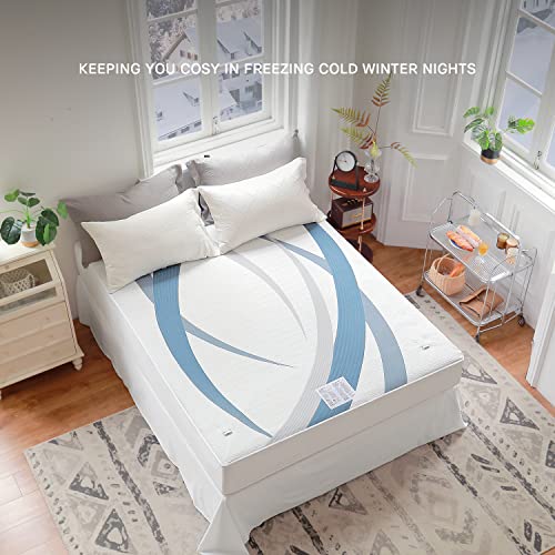  Otcozy Heated Mattress Pad Queen Size Dual Control - Electric Mattress Pad Fit Up To 15‘’with 4 Heat Seatings & 10 Hour Auto Off ETL Certified Machine Washable
