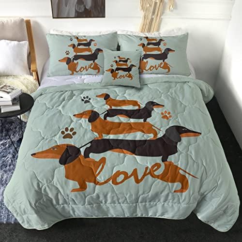  Sleepwish Gold Wolf Comforter Indian Wolf King Size Bed Set 3D Wolves Quilt Set 4 Piece Native American Wolf Bedding Sets With Comforter, Pillow Shams, Cushion Cover (King)