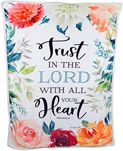  Premium Flannel And Sherpa Blanket Double-Layer -Inspirational Gift For Friends, Family - Birthday, Get Well -Comforting Super Soft Flannel Blanket (60x80) -Art By Jennifer Pugh (Trust In The Lord)
