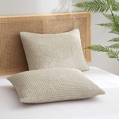  PHF Ultra Soft Waffle Weave Body Pillowcase 20" X 54", No Insert, Breathable & Skin-Friendly Body Pillow Sham With Zipper, Decorative Waffle Weave Body Pillow Cover, White