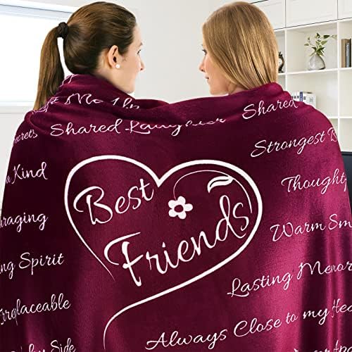  St Friend Blanket, Best Friend Birthday Gifts For Women, Gift For Best Friend, Bestie Gifts For Women Unique, BFF Gifts For Women, 65” X 50” (Sassy - Purple)