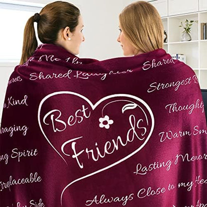  St Friend Blanket, Best Friend Birthday Gifts For Women, Gift For Best Friend, Bestie Gifts For Women Unique, BFF Gifts For Women, 65” X 50” (Sassy - Purple)
