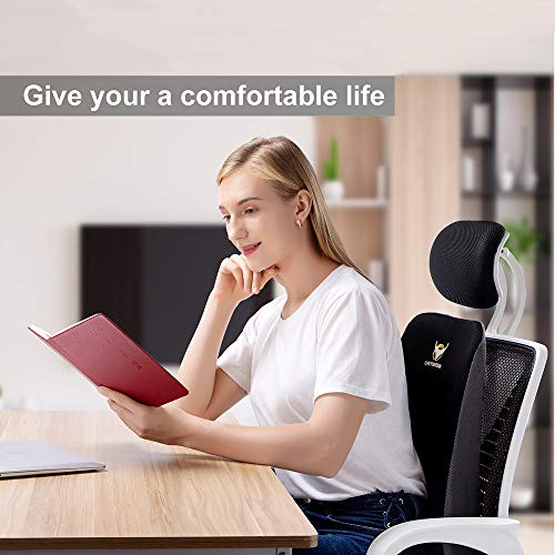  OVEYNERSIN Lumbar Pillow, Comfortable Lumbar Support Pillow, Office Car Seat Cushion, Memory Foam Back Cushion With Breathable Mesh For Relieves Back, Hip, Tailbone, Sciatica Pain
