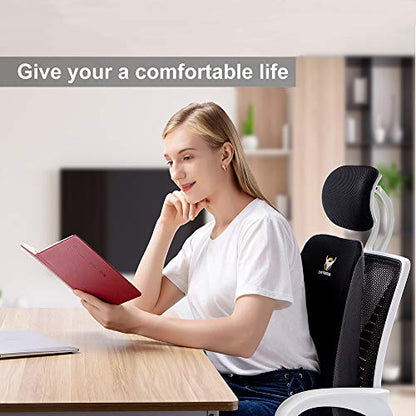  OVEYNERSIN Lumbar Pillow, Comfortable Lumbar Support Pillow, Office Car Seat Cushion, Memory Foam Back Cushion With Breathable Mesh For Relieves Back, Hip, Tailbone, Sciatica Pain