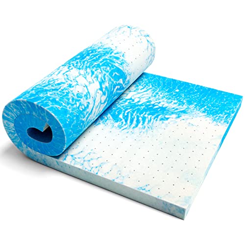  3 Inch Twin Memory Foam Mattress Topper, Cooling Gel Ventilated Design For Pressure Relief, CertiPUR-US Certified