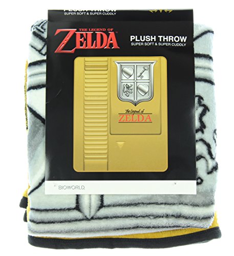 Bioworld Nintendo Zelda Gold Cartridge Throw Blanket