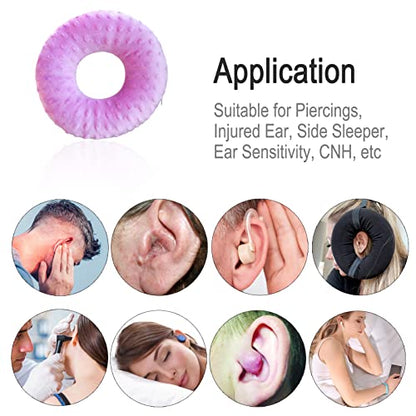  Piercing Pillow Ear Pillows Donut With Hole For Ear Pain CNH, Piercing, Pain Relief Sleeping, Pressure Sore, Side Sleepers, Headphones Minky Dot Lavender