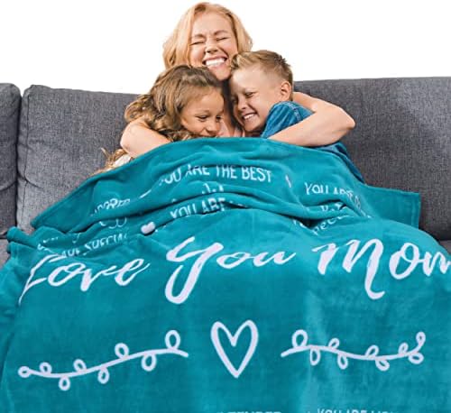  Mothers Day Gifts For Mom Blanket From Daughter Or Son, Thoughtful, Unique Mom Blanket Filled With Sentimental Meaningful Words To Say Love You Mom 60x50 Inches (Grey, Sherpa)