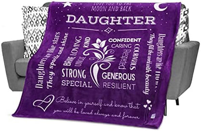  FILO ESTILO Daughter Gifts From Dad, Mom, Daughter Throw Blanket Bedroom Décor For Girls, Birthday Gifts For Daughter, Unique Presents For Daughters 60x50 Inches (Pink)