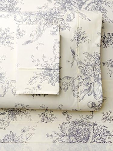  Mélange Home Melange Home, Light Blue Toile 400 Thread Count Cotton, Full/Queen Duvet Set
