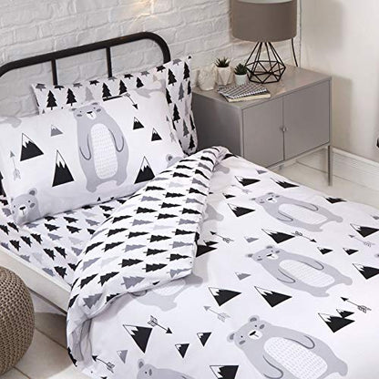  Scandi Bear Junior Toddler Duvet Cover And Pillowcase Set