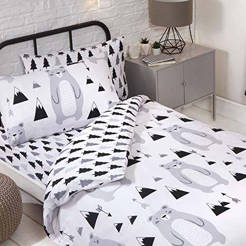  Scandi Bear Junior Toddler Duvet Cover And Pillowcase Set