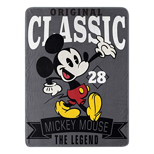 Disney 's Mickey Mouse, "A Classic" Micro Raschel Throw Blanket, 46" X 60", Multi Color