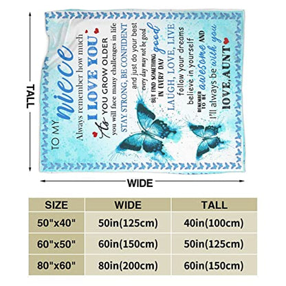  To My Niece From Aunt Throw Blanket Birthday Gifts Ultra-Soft Micro Fleece Blankets For Bed Couch Travel Beach 50"x60"