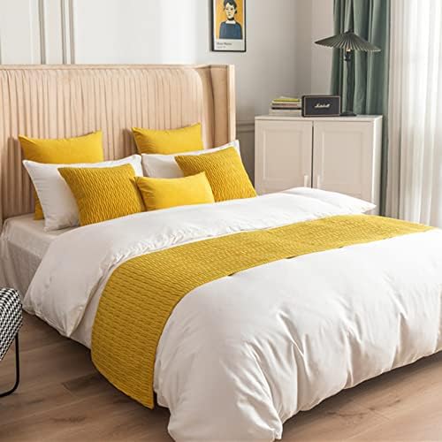  Hotel Bed Runner Scarf Bedroom Modern Bedspreads Decoration For Queen King Double Single Size Bed Throws For Foot Of BedTail Towel Bedding Protection, 180X45cm For 1.5m Bed