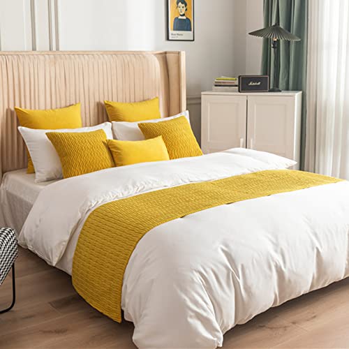  Hotel Bed Runner Scarf Bedroom Modern Bedspreads Decoration For Queen King Double Single Size Bed Throws For Foot Of BedTail Towel Bedding Protection, 180X45cm For 1.5m Bed