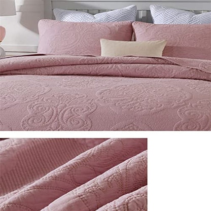  ABREEZE Cotton Bedspread Quilt Sets Floral Patchwork Coverlet Set Comforter Paisley Quilted Coverlet With Pillow Shams, Farmhouse Bedding Set,European Gorgeous Floral Pattern, King Size