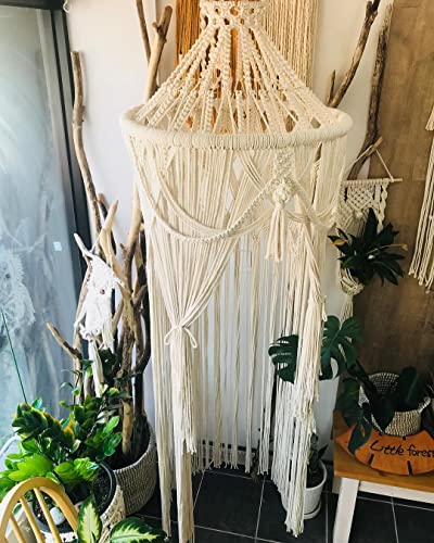  SN HANDICRAFTS Luxurious Boho Cotton Macrame Canopy/Macrame Canopy/Macrame Wedding Accessories/Baby Nursery Canopy