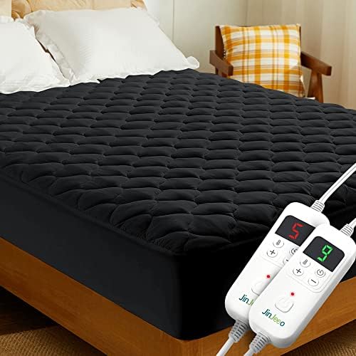  Heated Mattress Pad Queen Size Electric Mattress Pads Black Electric Bed Warmer Fit Up To 21" With 11 Heat Settings Single Controller 9 Hours Auto Shut Off