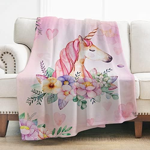  Unicorn Blanket, Cozy Lightweight Durable Bed Couch Blanket, Plush Microfiber Blanket 50"x60"
