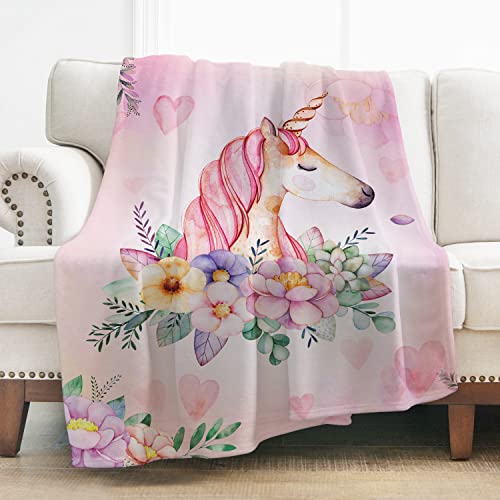  Unicorn Blanket, Cozy Lightweight Durable Bed Couch Blanket, Plush Microfiber Blanket 50"x60"