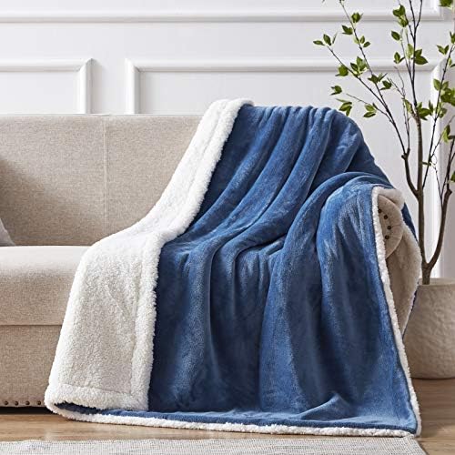  Sherpa Throw Blanket Throw Size, Sherpa Fleece Throw Blanket Lightweight, Reversible Sherpa Blanket Machine Washable, 50" X 60", Brown