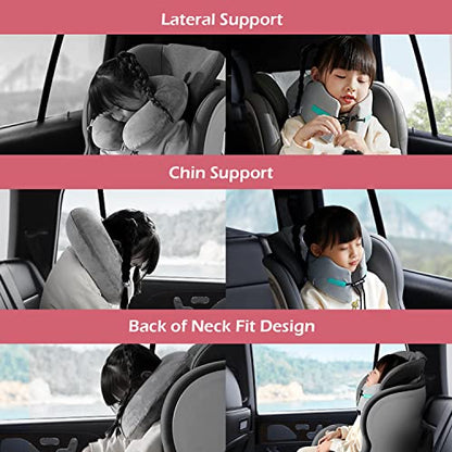  GOLDORANGE Kids Travel Pillow For Airplane Stops The Head From Falling Forward Neck Chin Support Children Memory Foam Neck Pillow For Sleeping Rest,Toddler/Child/Girls Pink Gifts