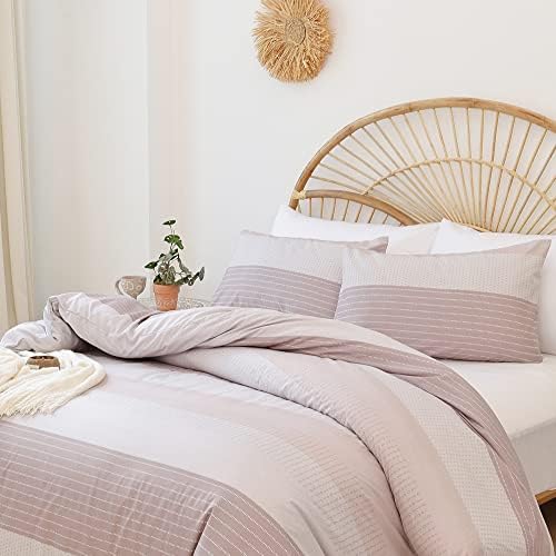  JANZAA Queen Comforter Set Sage Green Comforter Soft Microfiber Queen Bed Set 3 Piece Striped Comforter Set With 2 Pillow Cases Lightweight Fluffy Bedding Down Alternative For All Season