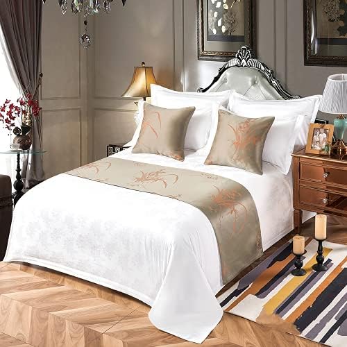  QFWMCW Bed Runners Scarves And Matching Pillows Hotel Satin Bed Cover Decoration Bed Scarf For Foot Of Bed King Bedspreads Coverlets Bed Throws For Foot Of Bed Queen Size