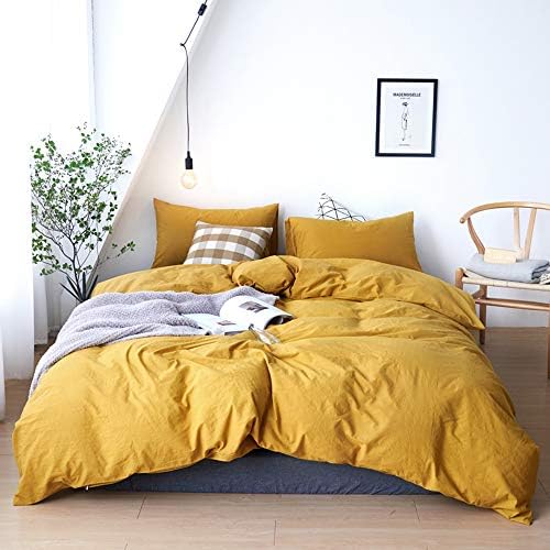  Burnt Orange Duvet Cover Twin Size, 100% Washed Cotton Duvet Cover Set Solid Orange Bedding Set Lightweight Comforter Cover 3 Pieces With Zipper Closure, 1 Duvet Cover 68x90 Inches And 2 Pillow Shams