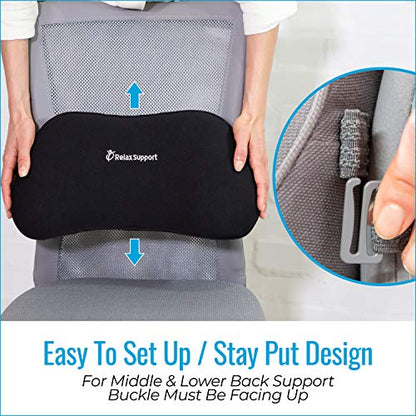  Soft Lumbar Support Pillow - Office Chair Back Support - Chair Cushion For Back Pain Uses ArcContour Special Patented Technology Has Unique Lateral Convex Shape For A Pain Free Back