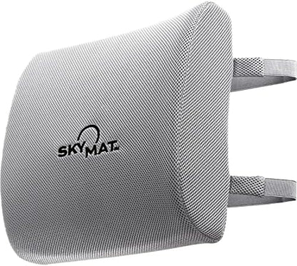  Sky Solutions Lumbar Support Pillow For Office Chair - Lower Back And Seat Support Cushion - Memory Foam Lumbar Pillow For Desk, Car, Couch, Travel - Gray
