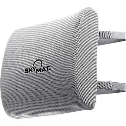  Sky Solutions Lumbar Support Pillow For Office Chair - Lower Back And Seat Support Cushion - Memory Foam Lumbar Pillow For Desk, Car, Couch, Travel - Gray