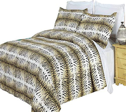  Luxury 3PC Safari King/Cal King Duvet Cover Set 100Percent Cotton 300 Thread Count
