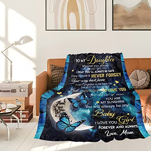  Mothers Day Birthday Gift For Daughter From Dad-Daughter Gifts From Dad,Daughter Throw Blanket For Mother's Day Birthday Anniversary Wedding 80X60