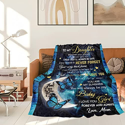  Mothers Day Birthday Gift For Daughter From Dad-Daughter Gifts From Dad,Daughter Throw Blanket For Mother's Day Birthday Anniversary Wedding 80X60