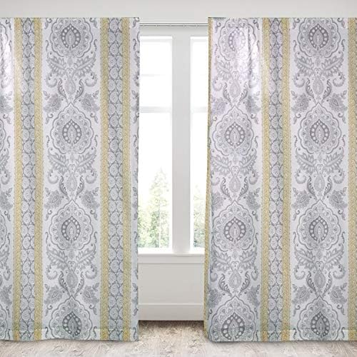  Levtex Home - St. Claire - Quilted Euro Shams Set Of Two (26 X 26 In.) - Paisley - Yellow And White - Cotton Fabric