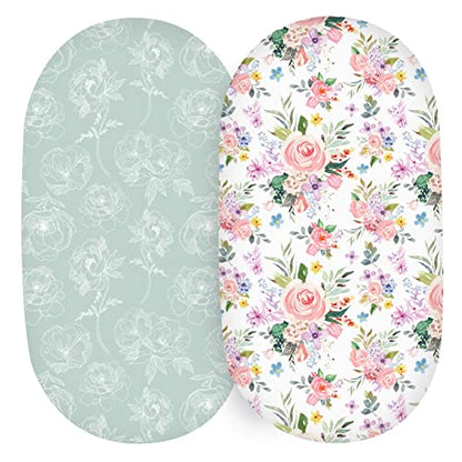  Changing Pad Cover, 2 Pack Changing Table Cover For Baby Boys Girls, Jersey Knit Soft Diaper Changing Pad Cover, Changing Table Sheets, Retro Brown Flower