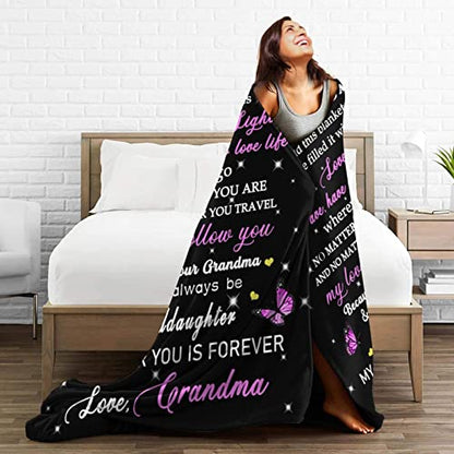  O My Granddaughter Blanket From Grandmom Throw Blankets Throws For Christmas Birthday Gifts 50X60 Inch