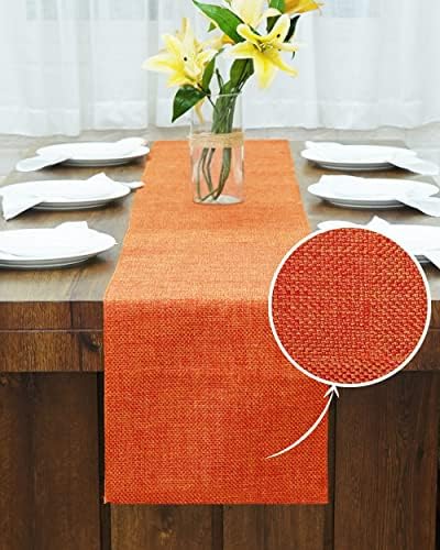  Arfair Dessin 13x48 Inch 4Ft Burlap Jute Textured Polyester High Density 650 GSM Fabric Table Runner Dresser Dining Wedding Party Fall Decorations : Natural