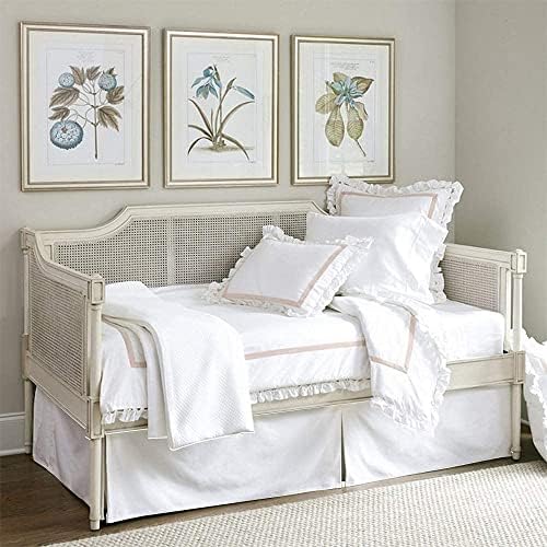  Pleated Daybed Skirts Twin Size Split Corners For Day Beds Three Side Coverage, Easy Fit, Made With Brushed Microfiber (Twin -14,White)