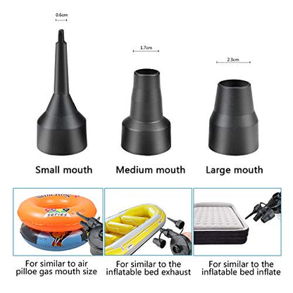 Battery Powered Inflator Deflator, Electric Quick-Fill Air Mattress Pump Small Blower For Blow Up Pool Toy Inflatables Raft Bed Boat (DC 12V)